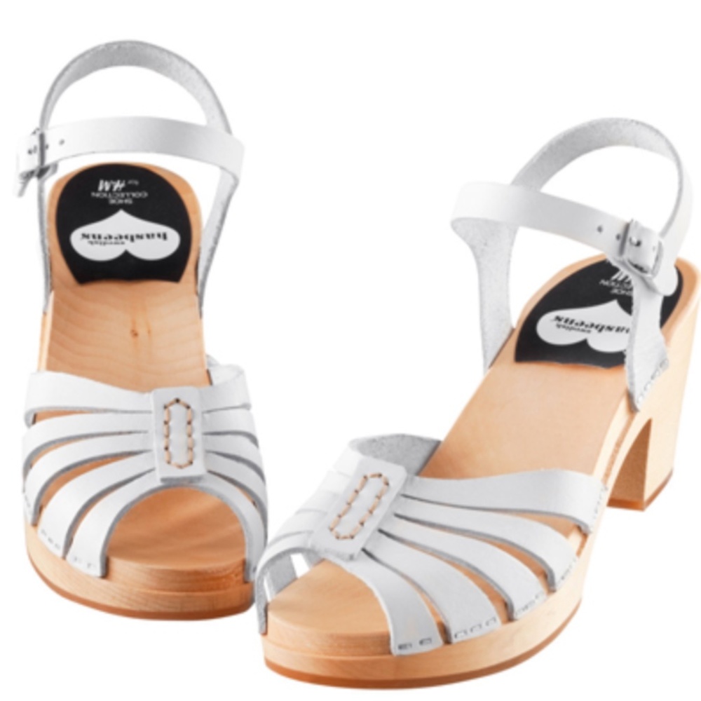 Swedish Hasbeens for H&M White Clog Sandal 37 7
